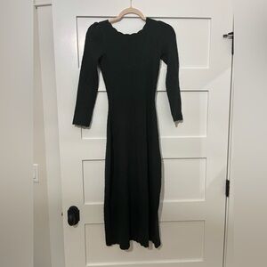 Elegant Dark Green Long Sleeve Dress